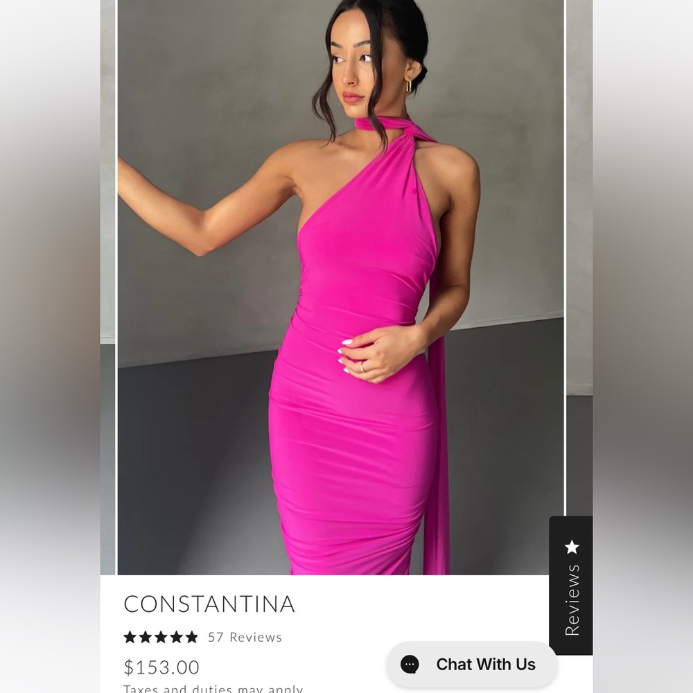 Constantina Fuchsia One-Shoulder Dress - Melani The Label
